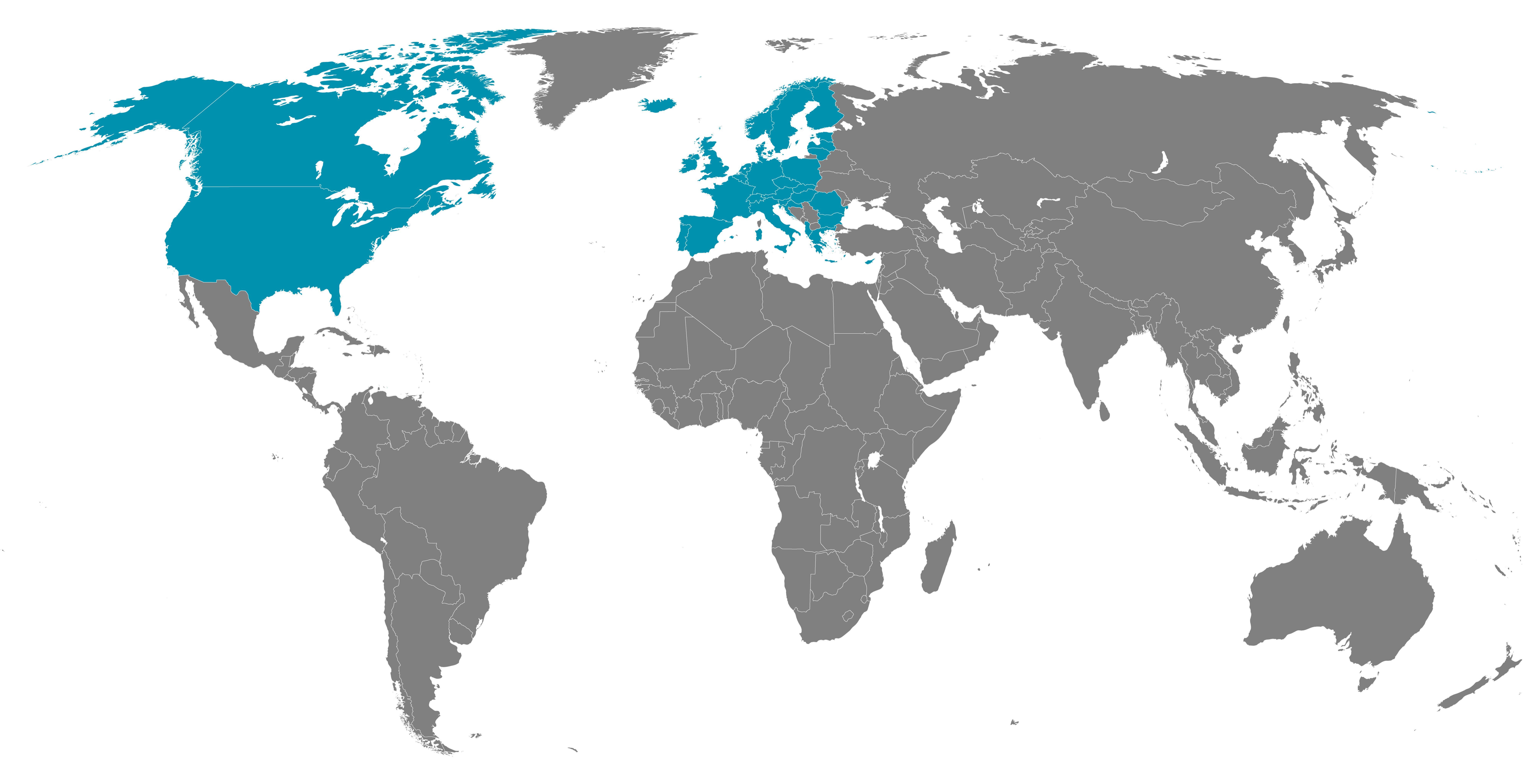 Carte du monde avec les tarifs avantageux pour la téléphonie fixe de Green