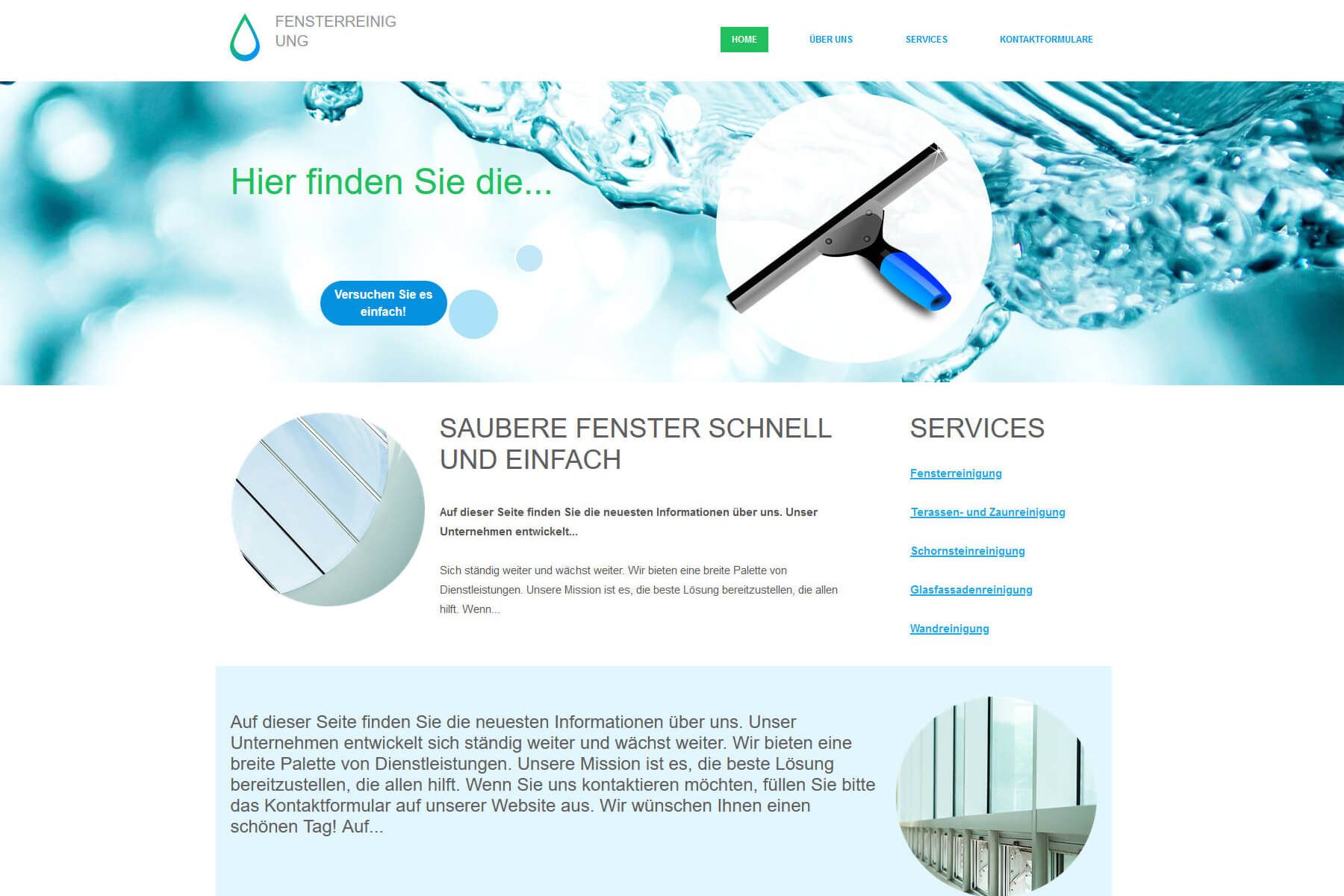 Green web builder template for cleaning services