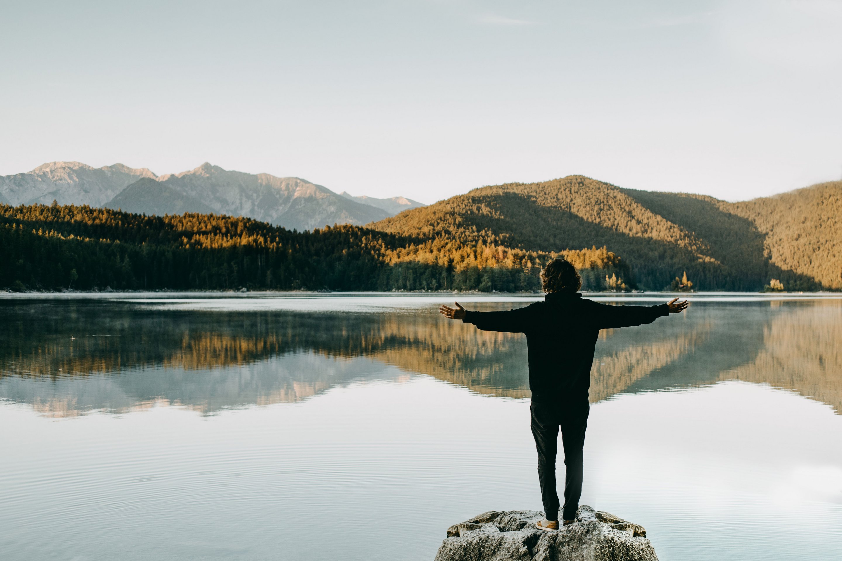 Man on a lake