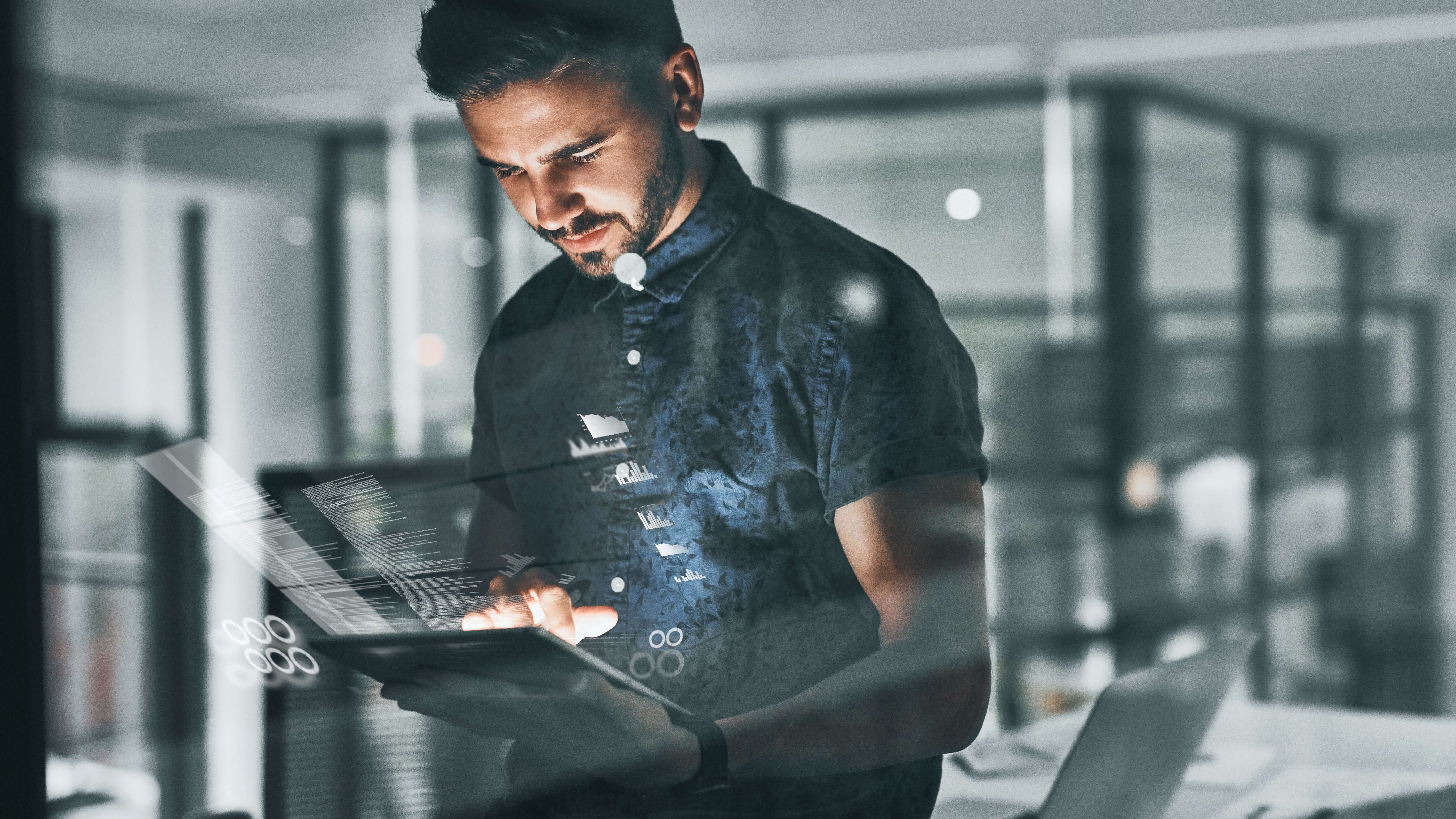 Man on a tablet
