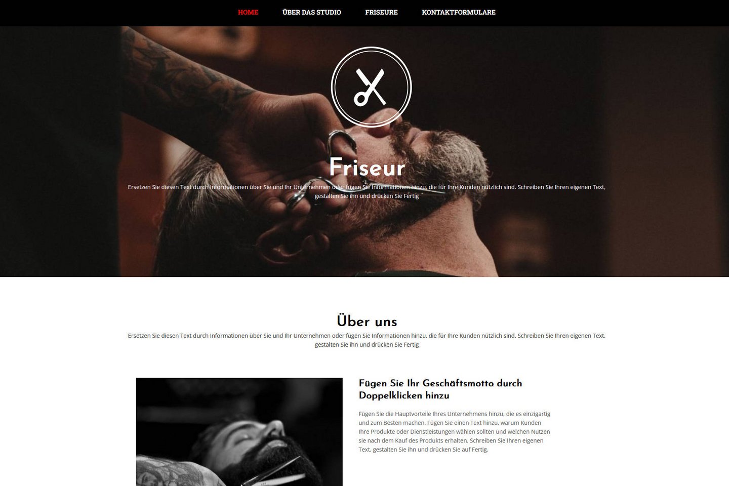 Green web builder template for hairdresser and other services
