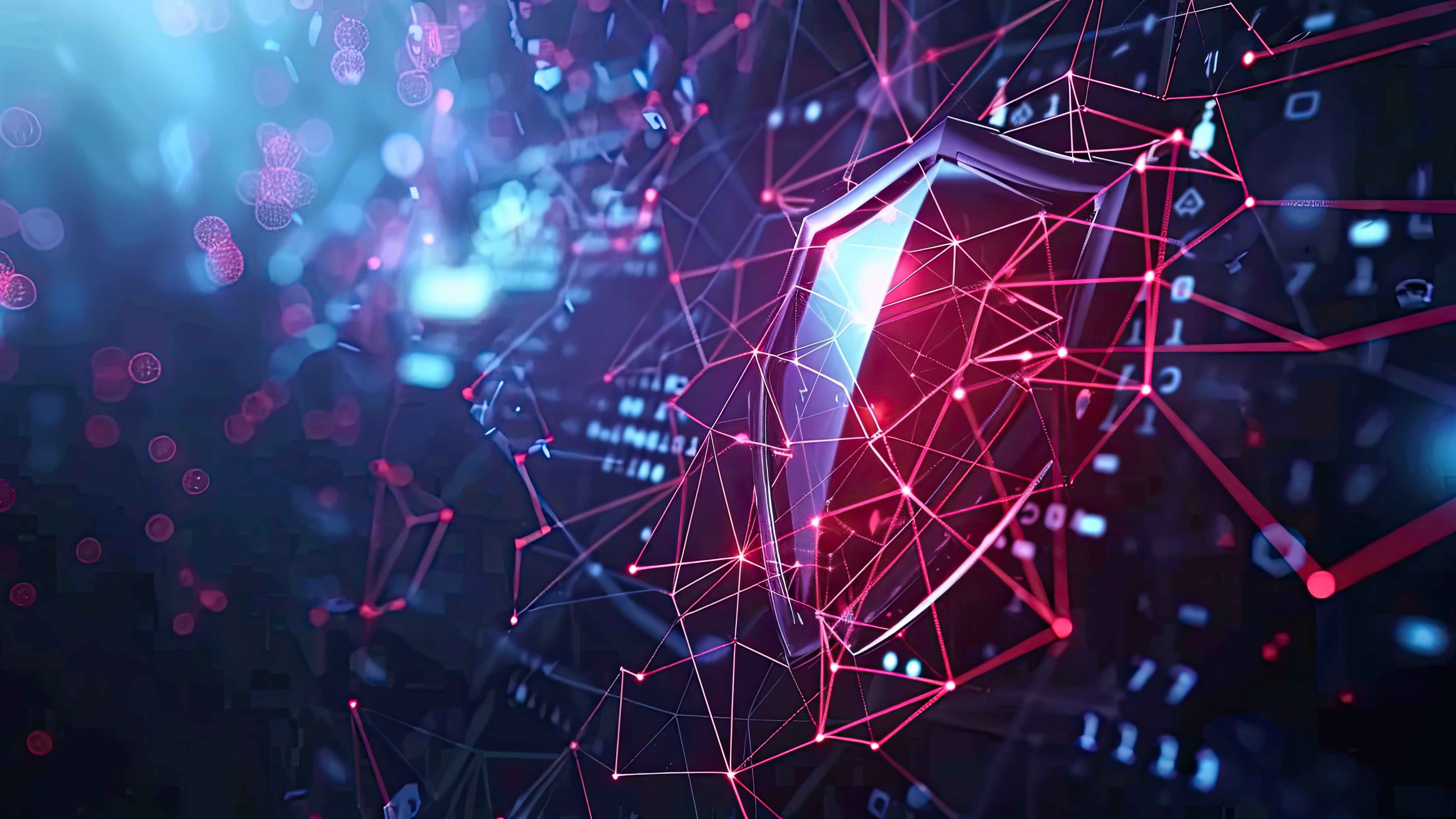 Digital shield symbolizing intelligent cyber defense