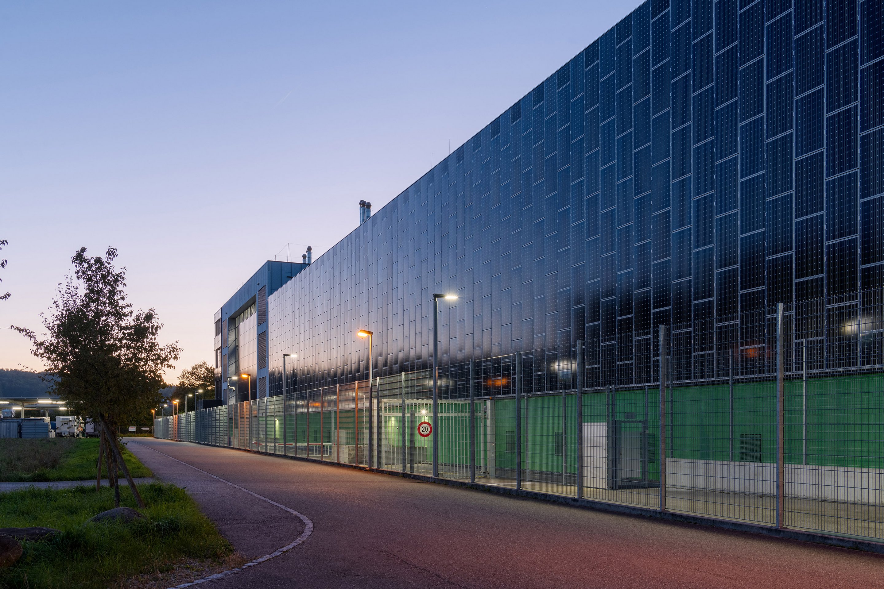 Green Datacenter Lupfig in the evening