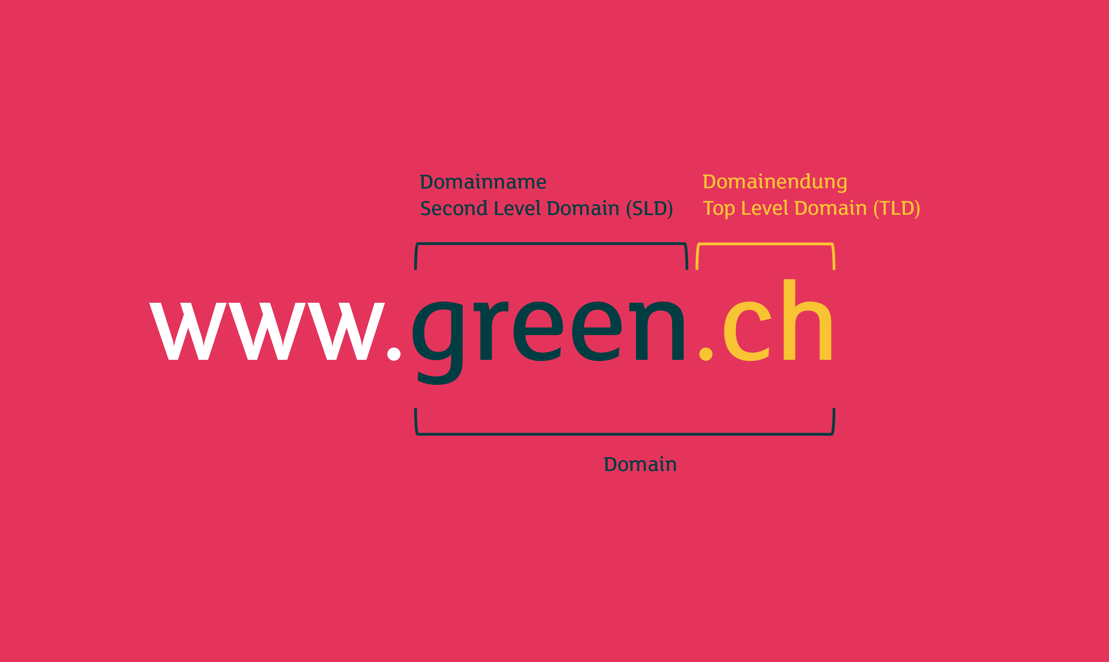 Domainname und Domainendung als Teile einer Website-Adresse
