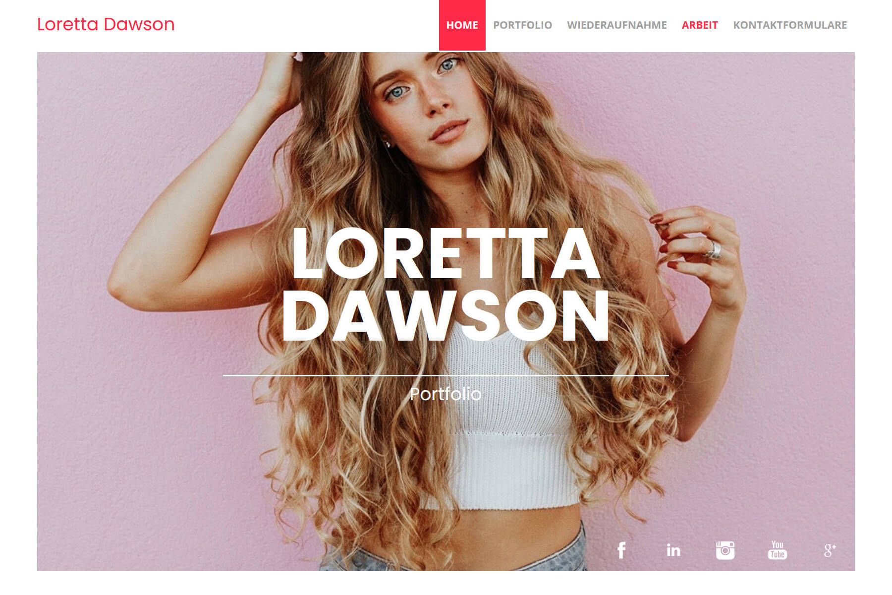 Green web builder template for personal presentations