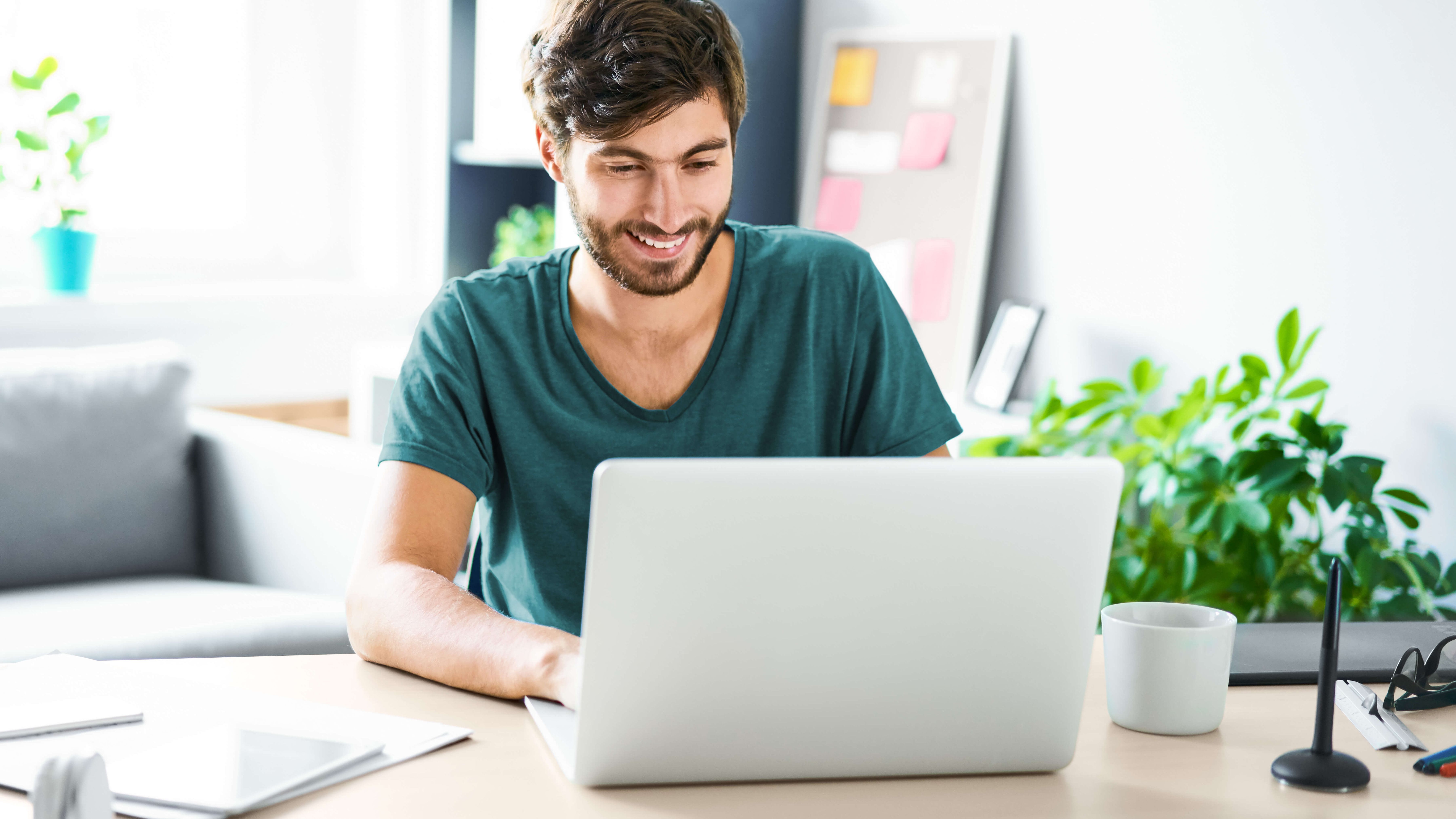 Reserve your internet address for your own website now Man registers internet address for own website