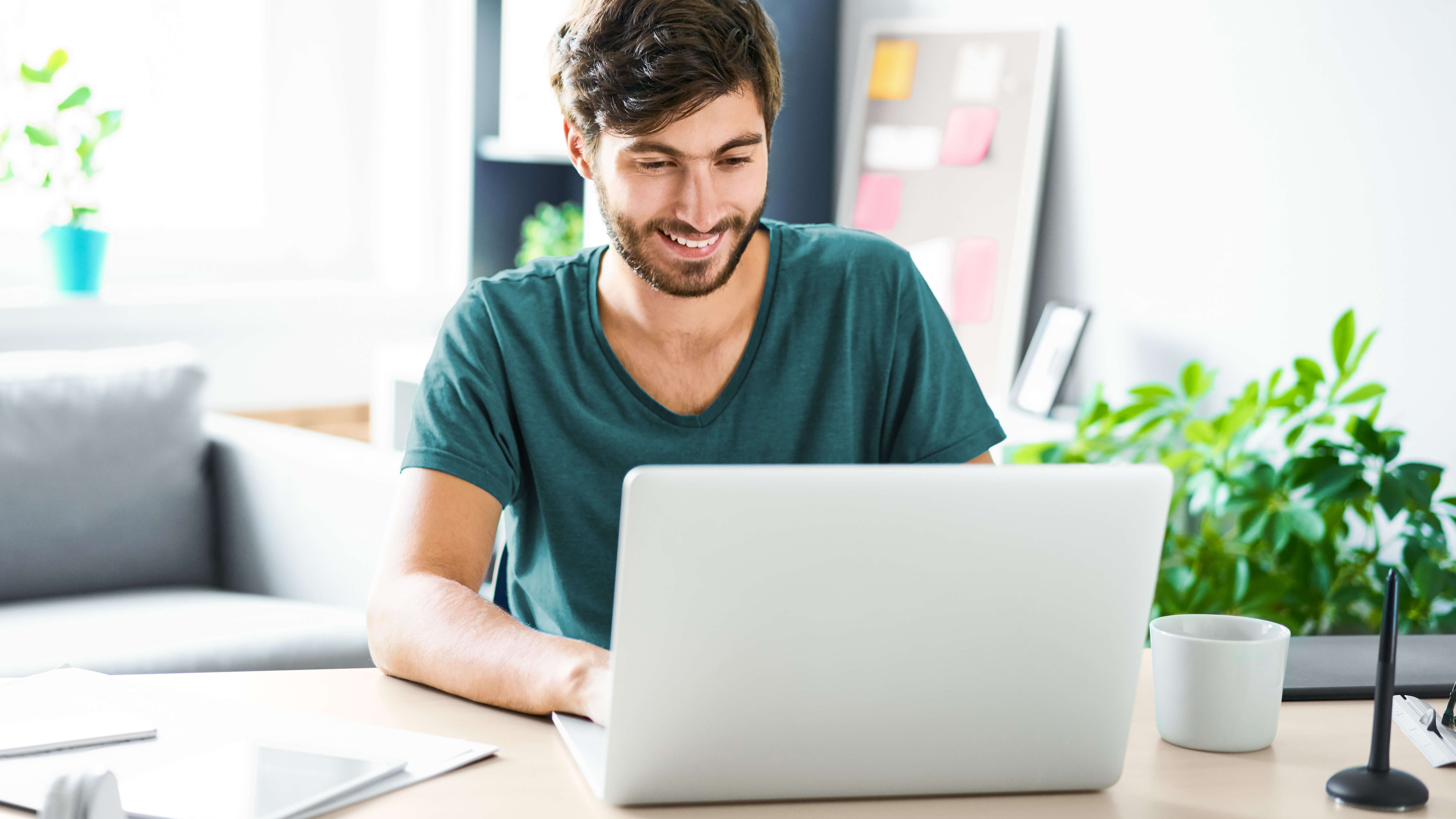 Reserve your internet address for your own website now Man registers internet address for own website