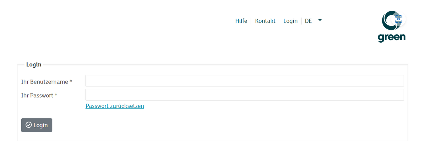 [Translate to Englisch:] my.green.ch Kundenportal - Login Portal