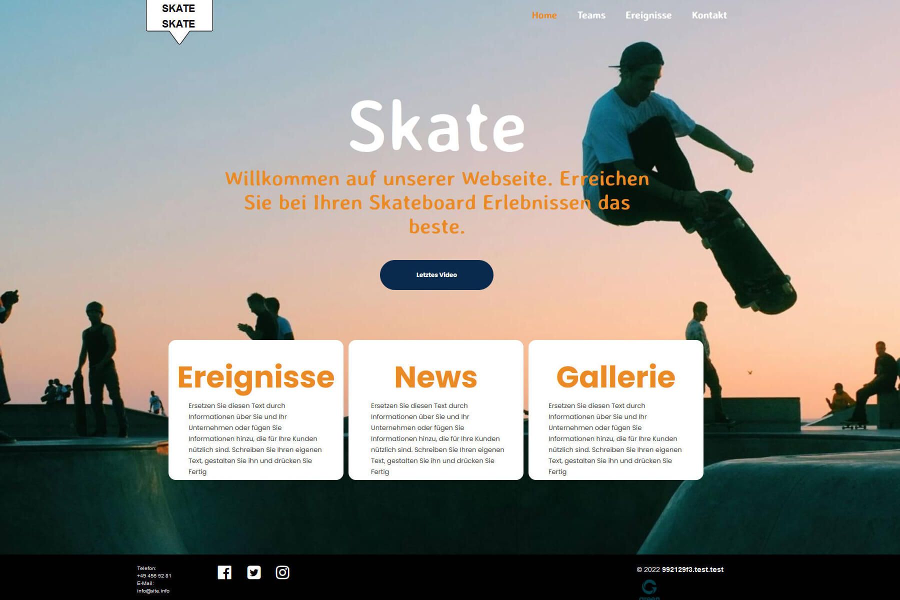Green web builder template for leisure and sport 