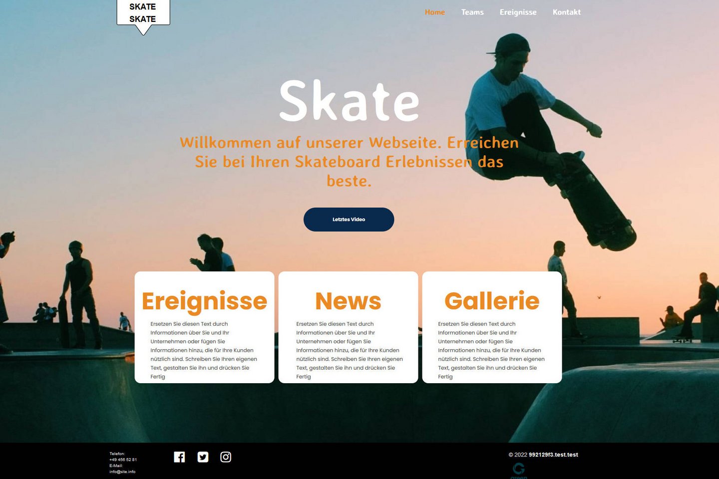 Green web builder template for leisure and sport 
