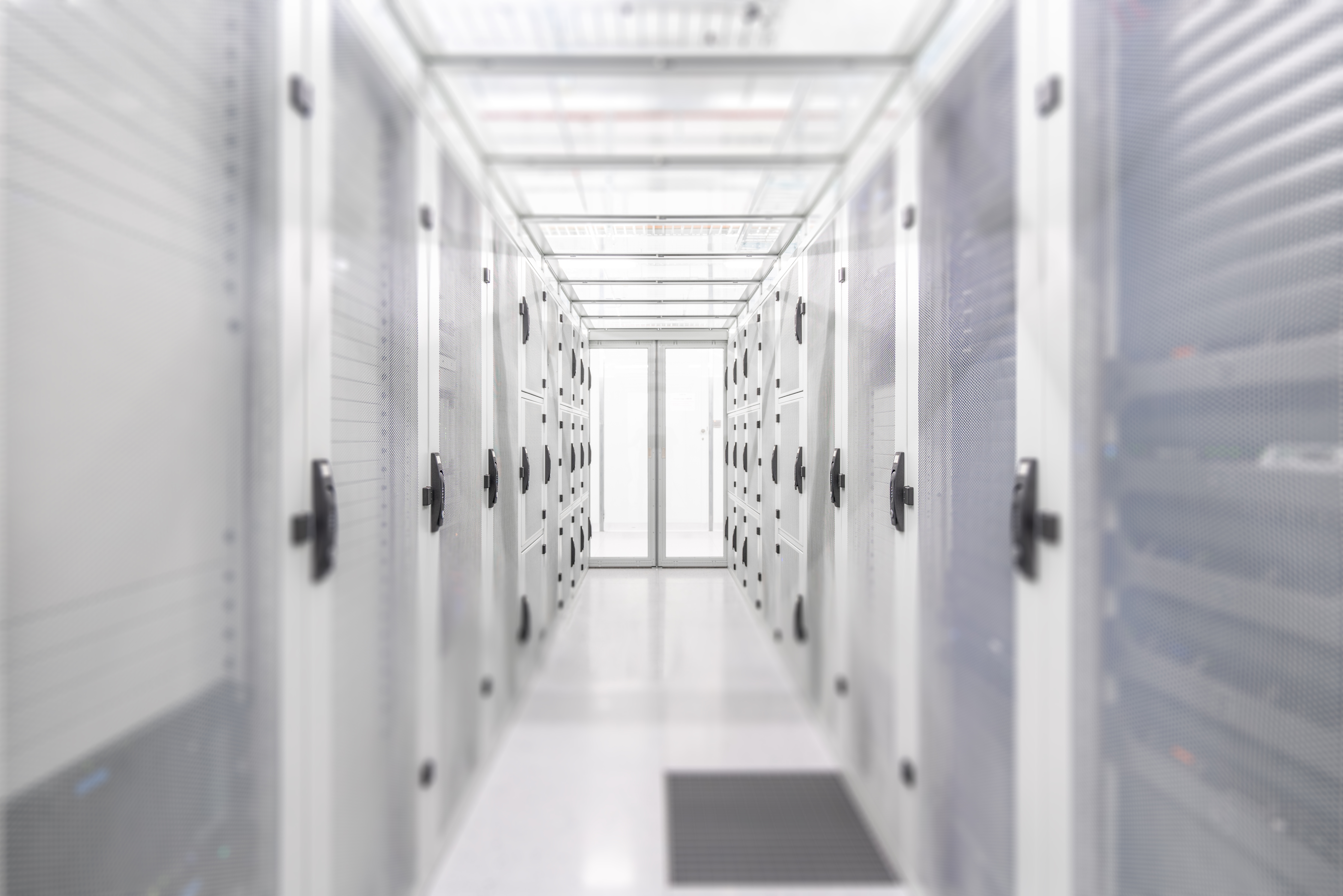 Aisle with racks left and right 